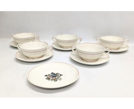 A quantity of "Winchester" Wedgwood Pottery soup bowls and saucers. 