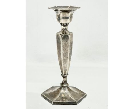 A sterling silver candlestick. Birmingham. 17cm. 