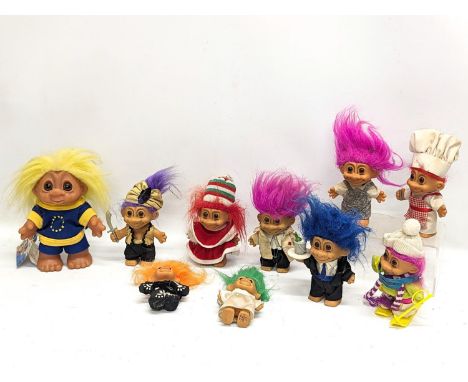 A collection of vintage Troll Dolls. 