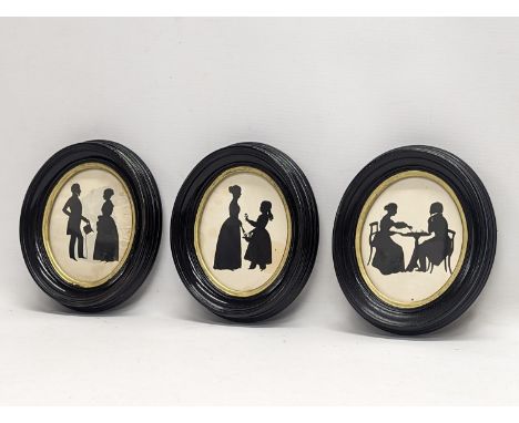 A set of 3 vintage silhouettes. 14x17cm 
