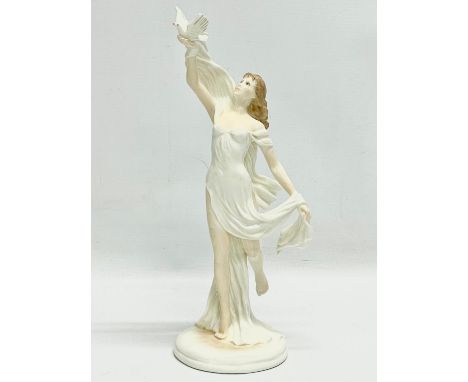 A limited edition Royal Worcester Spirit of Peace porcelain figurine. Maureen Halson. 30cm 