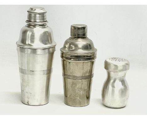 3 vintage cocktail shakers. 
