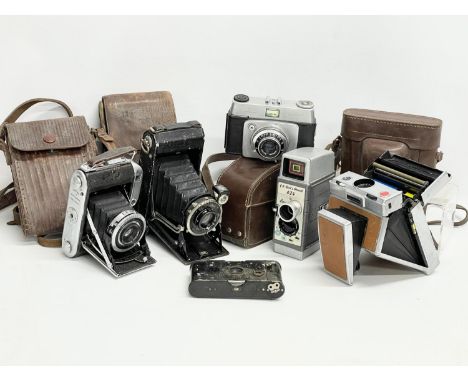 A collection of vintage cameras. 