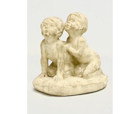 A plaster figure attributed to Sophia Rosamund Praeger. The First Aeroplane. 16x16cm 