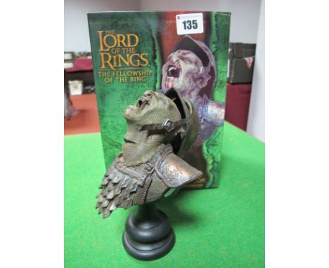 A Boxed Sideshow Weta (The Lord of The Rings) Cleaved Orc 1/4 Scale Polystone Bust, sculpted by Jonny Brough. 18cms tall.