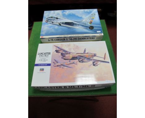 A Boxed Hasegawa Plastic Model Aircraft Kit,  # 00553 1:72nd scale Lancaster B MK.I/MK.III RAF Bomber. Appears complete with 