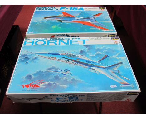 A Boxed Hasegawa Plastic Model Aircraft Kit, 1:32nd scale # JS:150 (S23) McDonnel Douglas F-18 Hornet.  Appears complete one 