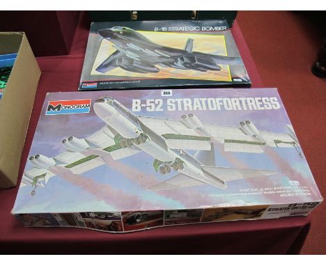 A Boxed Monogram Plastic Model Aircraft Kit, #5606 1:72nd scale B-IB Strategic Bomber. Appears complete but kit has been just