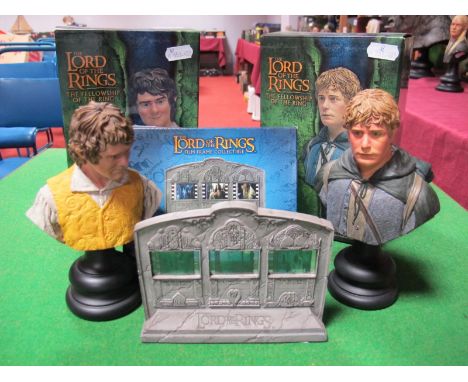 Two Boxed Sideshow Weta (The Lord of The Rings) 1/4 Scale Polystone Bust Samwise Gamgee, sculpted by Jamie Beswarick. Meriado