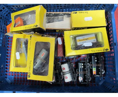 Seventeen Boxed and Loose "OO" Gauge Goods Wagons, including Bolsover open wagon, Shell BP tanker, speedfreight container. 