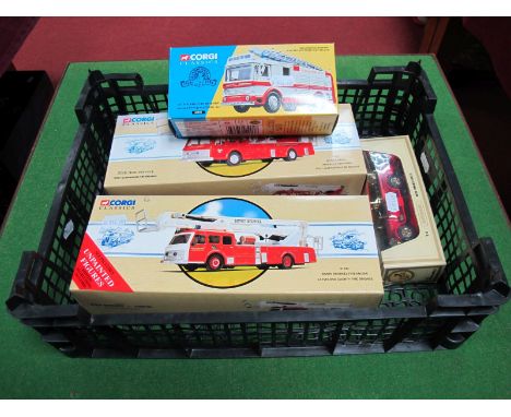 Three Boxed Modern Corgi Classics 1:50th Scale Fire Engines, # 97372 Simon/Dennis Hydraulic Platform West Glamorgan Fire Brig