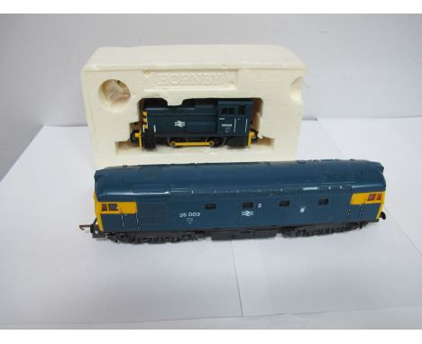 A Hornby OO Gauge Class 06, 0-4-0 Diesel Mechanical Shunter #06003, in B.R. blue. Together with a Lima OO gauge class 26 dies