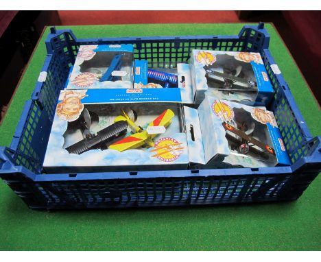 Ten Window Boxed 'Days Gone' Pioneers of Aviation' Diecast Vintage Aircraft, including Fokker DR1 Triplane - Jasta 18, Stearm