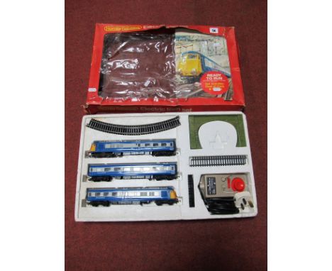 A Hornby 'OO' Scale Blue Pullman Train Set, comprising power car/dummy car and coach No.R538. Boxed. Box Poor