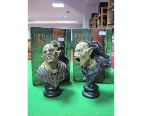 Two Boxed Sideshow Weta (The Lord of The Rings) Gandalf 1/4 Scale Polystone Bust of Moria Orc Swordsman, sculpted by Bill Hun