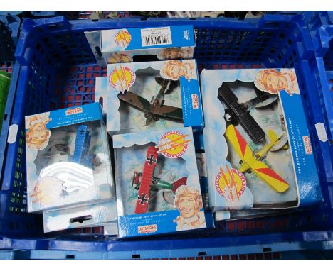 Eleven Window Boxed 'Days Gone' Pioneers of Aviation' Diecast Vintage Aircraft, including Fokker DR1 Triplane - Baron Von Ric