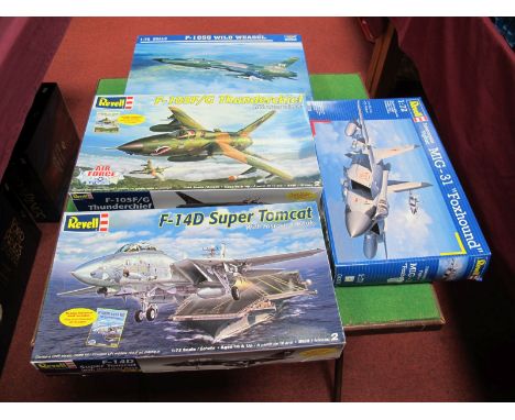 Four Boxed Model Aircraft Kits Revell 1:48th Scale, F-105F/G Thunderchief, 1:72nd scale # 04378 MIG-31 'Foxhound', # 85-6866 