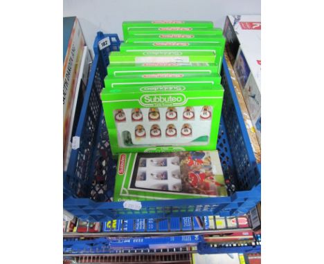 Nine Boxes of Subbuteo Teams, Patrick Thistle/ Rangers 2nd/ Hibernian/ wolverhampton Wanderers/ Leeds United/ West Bromich Al