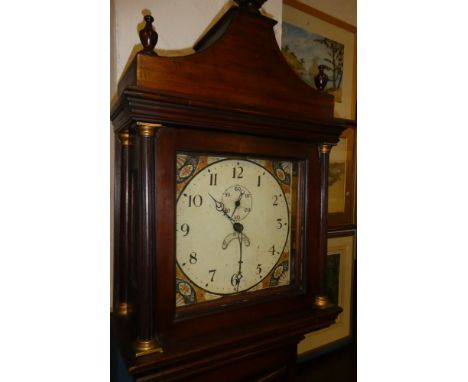 A 19th Century longcase clock with 12" square dial and 30-hour movement in mahogany traditional case