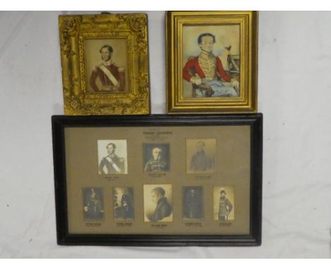 Two 19th Century miniature watercolours of military officers including watercolour portrait of Charles John Mainwaring, Capta