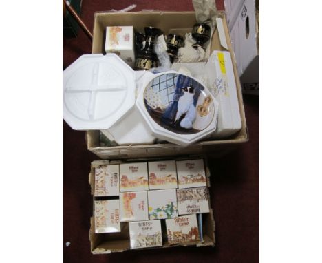Lilliput Lane; Twelve Various Models, ten collectors plates, Greek drinks set, model animals, etc.