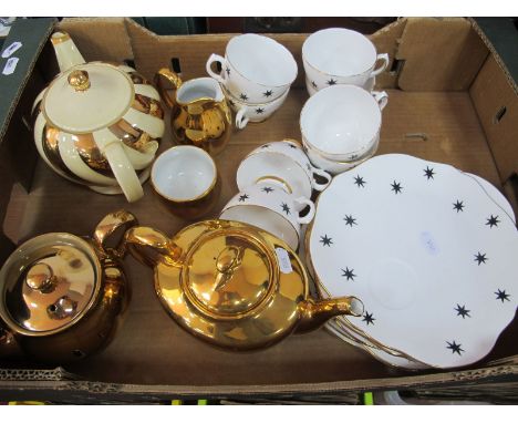 Sadler, Denby and Worcester Teapot, Royal Vale TV cups and stands, etc.