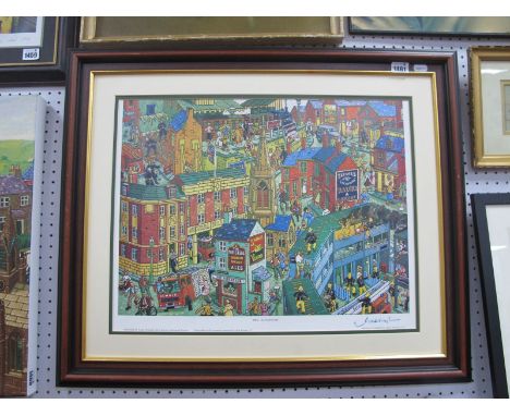 Joe Scarborough, "Fire", print, signed bottom right, (framed no glass), 41 x 51.5cm.