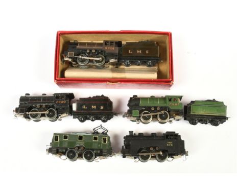 Trix TTR group of 5x unboxed 3-Rail loco's. Comprising pre / immediate post war 0-4-0 LMS Maroon 5724 (faded over time from m