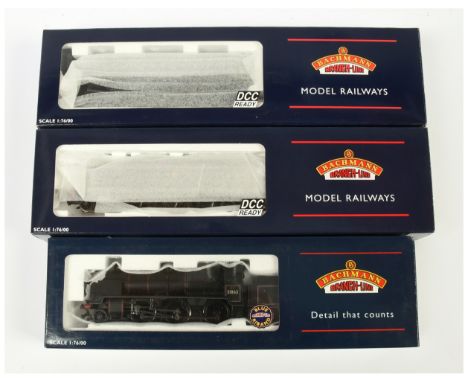 Bachmann 00 Gauge group of BR black Steam Outline Locomotives consisting of 32-856 2-10-0 Loco &amp; Tender Class 9F No.92002