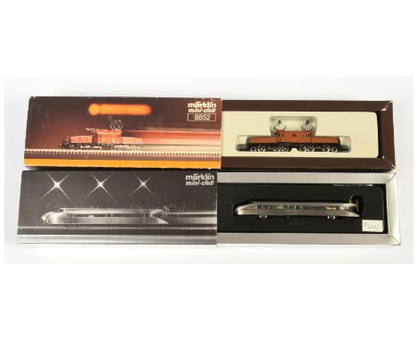 Marklin mini-club Z Gauge pair of Locomotives consisting of  Ref 8876 Rail Zeppelin Experimental Propeller Powered Railcar in