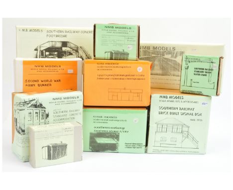 NMB Model 0 Gauge Resin kits consisting of SR Footbridge, Platform edging and paving, SR Permanent way hut *2, SR water Crane