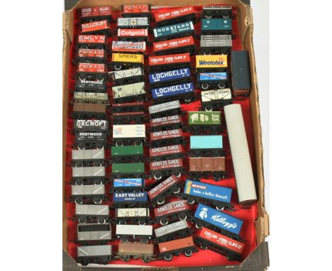 Hornby Mainline &amp; Dapol mixed group of unboxed wagons. To include Hornby 7x plank open "English China Clays Ltd"; Hornby 
