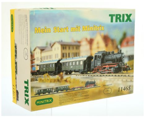 Trix - Minitrix 11465 Starter Set &amp; Wagon. Comprising set containing DRG 0-6-0 Class 89 loco + 2x coaches &amp; flat wago