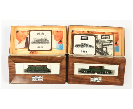 Marklin mini-club Z Gauge pair of Overhead Electric Locomotives consisting of Ref 8811 DB Green Class 144 No.144 014-8 and Re