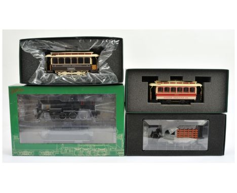 Bachmann Spectrum group of On30 American outline items consisting of 29199 Rail Truck undecorated, 25155 closed Street cars '