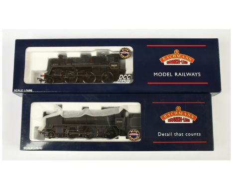 Bachmann 00 Gauge pair of Steam Outline Locomotives 32-156 2-6-0 Loco &amp; Tender BR lined black N Class No.31844, weathered