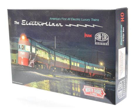 Con-Cor HO Scale Ref 01-00818 North Star ElectroLiner powered 4-car train set, Mint boxed.