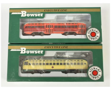 Bower H0 Scale pair of Tram cars consisting of 12561 Pacific electric Road Orange and Red No. 1061 and 12662 Post war Minneap