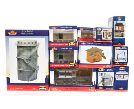 Bachmann Scenecraft 00 Gauge Railway and other buildings consisting of 44-011Z Signal box, 44-004 Provender store, 44-211 Low