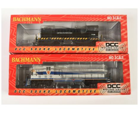 Bachmann H0 Scale pair of Sound Diesel Locomotives consisting of 65601 GP7 GM Demonstrator No.100 and 63405 Alco S-2 Diesel S