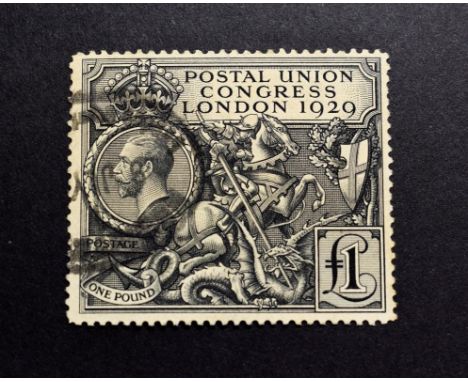 1929 PUC £1 Fine Used with a light parcel cancel and well centred