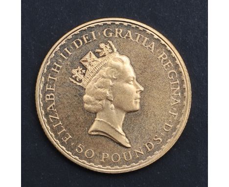 An Elizabeth II 1/2 Ounce Fine Gold Britannia, dated 1989, obverse crowned bust r. reverse standing figure of Britannia. c. 1