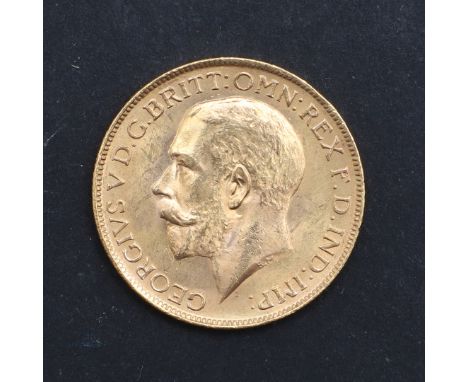 A George V Sovereign, bare head l. reverse George and the dragon, with SA to the ground for the Pretoria Mint, dated 1927. *C