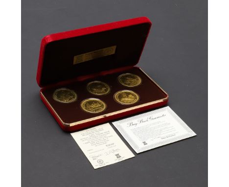 A Pobjoy Mint set of five One Crown coins produced to commemorate the 1,000th Anniversary of Tynwald. Limited to 10,000 sets.