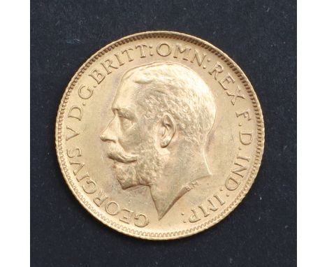 A George V Sovereign, bare head l. reverse George and the dragon, dated 1913. *CR Light surface marks only.