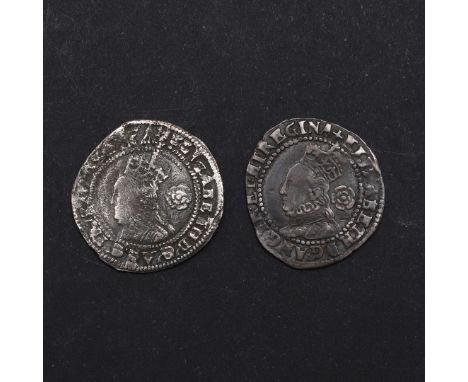 An Elizabeth I threepence, third issue with rose behind bust and date 1574 to the reverse, mint mark eglantine for 1573-8. An