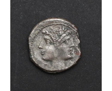 Beardless laureate Janiform head. Reverse Jupiter and Victory in a galloping quadriga, ROMA below. 4.68g. *CR A nice clear ex