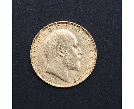 An Edward VII Sovereign, bare head bust r. George and Dragon reverse, dated 1910. *CR Very slight marking to both surfaces.