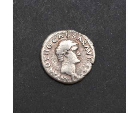 A silver denarius, obverse with bare bust r. Reverse standing figure of Securitas with wreath and scepter. 2.77g. Otho ceased