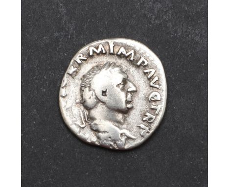 A silver denarius, obverse with laureate and draped bust r. Reverse standing figure of Concordia holding a patera and cornuco